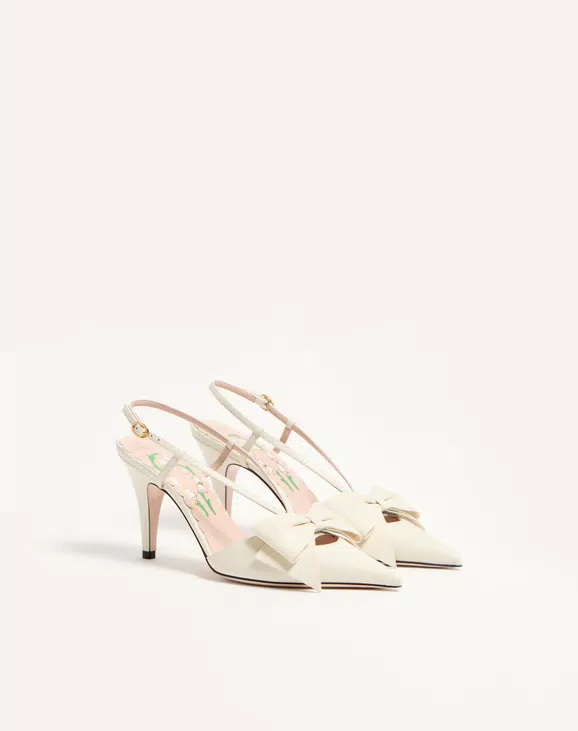 Valentino Bowow Slingback Pumps In Kidskin 85Mm - Image 6